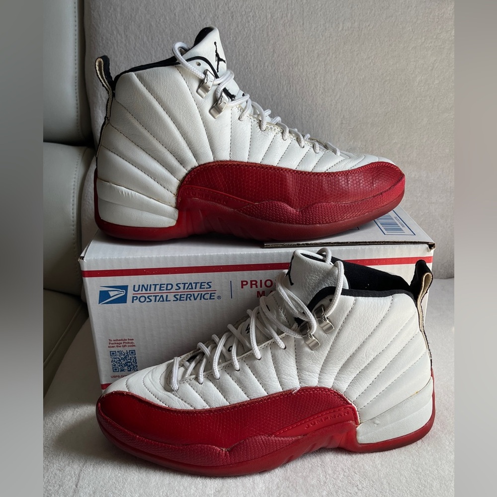 Original 1997 Air Jordan 12, Cherry, White & Red Leather, Size 9
